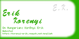 erik korenyi business card